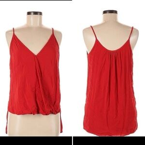 ❤️ Fifteen Twenty Faux Wrap Sleeveless Red Top, Medium